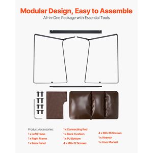 Poltrona Moderna Eco-Friendly in Pelle PU, Comoda Sedia Imbottita con Cuscini in Schiuma Morbida, Telaio in Metallo Robusto, Sfoderabile - Product Image 6