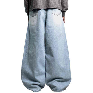 <b>Men</b>’s Fashion Baggy Denim <b>Jeans</b> Loose Fit Oversized Silhouette Wide Leg Casual Streetwear <b>Trousers</b> Premium - Product Image 5