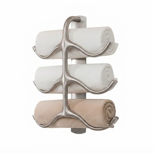 Luxury Modern Wall Mounted Rose Gold <b>Towel</b> <b>Rack</b> 3-Tier Space-Saving Metal Holder For Rolled Bath <b>Towels</b> Minimalist Bathroom - Product Image 2