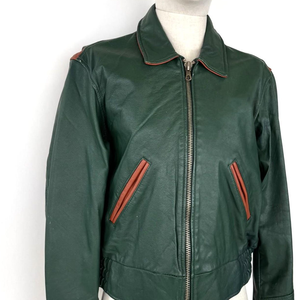 Blouson en cuir personnalisé OEM pour hommes, réversible, imperméable, brodé, patchwork d'hiver, pour programmes de revente au détail - Product Image 2