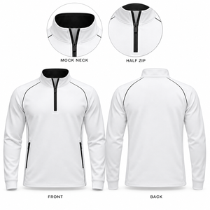 Custom Men's Half-<b>Zip</b> Gym Jacket Lightweight Polyester Breathable Sportswear ODM OEM Training Running Teamwear - Product Image 4