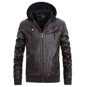Blousons de moto en cuir PU pour hommes, coupe ajustée, imperméables, avec fermeture éclair, poches, tendance mode hiver, décontractés, populaires, très vendus - Product Image 6