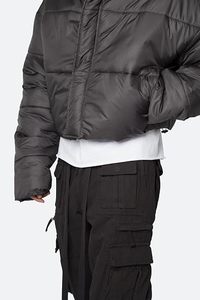 Custom <b>Men</b>’s Cropped Drop Shoulder Puffer Jacket – Oversized Boxy Fit Quilted Winter Jacket - Product Image 5