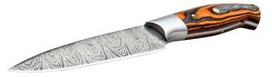 Cuchillo de Cocina Multiusos de Acero de Damasco Forjado a Mano con Mango de Madera Pakka Multitono - Product Image 6