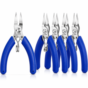 5 Pack Stainless Steel Chain Nose Pliers Jewelry Making Set Small <b>Needle</b> & Flat Nose Craft Bracelet Earring <b>Beading</b> Tools - Product Image 1