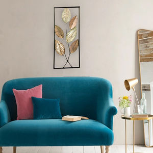 Stylish Multi-Color Iron Metal <b>Leaf</b> Wall <b>Art</b> Luxury Home Decorative for Bedroom Living Room Hallway - Product Image 2