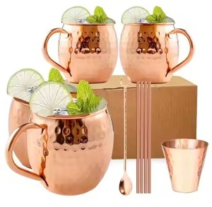 100% Pure Copper <b>Mug</b> Straw Handle <b>Large</b> Capacity Modern Design Customizable Logo High Quality Drinkware Home Office Outdoor Wine - Product Image 5