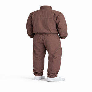 Ensemble de jogging pour hommes en polyester, deux pièces, veste zippée en nylon matelassée et pantalon de survêtement, survêtement en nylon personnalisé pour hommes - Product Image 2