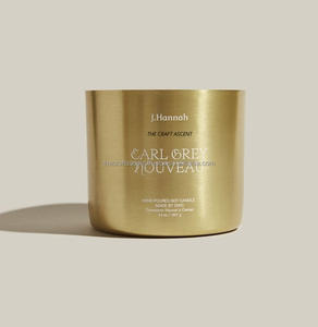 Contenants décoratifs pour bougies en cire de soja, en laiton, faits à la main, écologiques, avec logo personnalisé, finition brossée, parfumés - Product Image 2