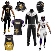 Paquete personalizado de su propio uniforme de fútbol americano, conjunto de Jersey cosido totalmente sublimado, mochilas, paquete de conjunto de Sudadera con capucha