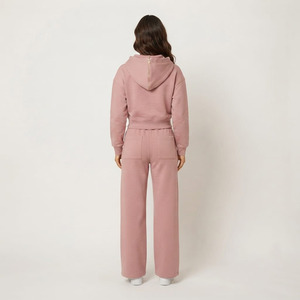 Conjunto Deportivo de 2 Piezas para Mujer, con Capucha, de Forro Polar, Estilo Informal, para Invierno, Versátil, de Manga Corta, 100% Algodón, Cómodo - Product Image 5