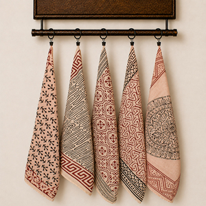 Craftjaipur Handmade Cotton Adults Block Printed Floral Eco-friendly Bandanas <b>Square</b> <b>Scarf</b> Accessory for Summer & Winter - Product Image 2