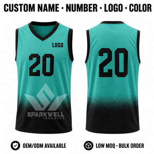 Camiseta de Baloncesto Personalizada sin Mangas con Cuello Redondo, Impresión Digital con Degradado de Color, 100% Poliéster, Absorbe la Humedad, Unisex para Adultos, 3D - Product Image 6