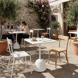 Mesa alta cuadrada de terrazo de alta calidad para exteriores, mesa de bar moderna para cafetería o restaurante al aire libre, procedente de Vietnam. - Product Image 5