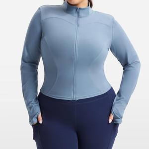 Yoga <b>Jacket</b> Gold Zipper Women <b>Slim</b> Fit Long Sleeved Windproof Yoga Fitness Slimming Tight <b>Fitting</b> <b>Jacket</b> for Outdoor Sports - Product Image 1