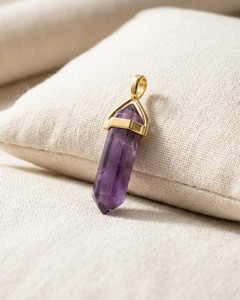 Natural Amethyst Pendant <b>Necklace</b> Handmade Gemstone Jewelry Healing Crystal <b>Necklace</b> Fashion Gift <b>for</b> Women <b>Men</b> - Product Image 3