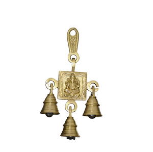 Carillon à vent en laiton pur seigneur Ganesha, cloche suspendue, en laiton, dieu, porte bonheur, pour la maison - Product Image 1