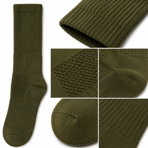 Custom Logo Hunting Wicking Thick <b>Boot</b> Cotton Anti Fungal Green <b>Socks</b> - Product Image 2