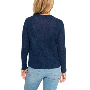 Pull-over d'hiver décontracté pour femme, couleur unie, manches longues, tricoté, 100 % acrylique, respirant, anti-plis, col rond - Product Image 2