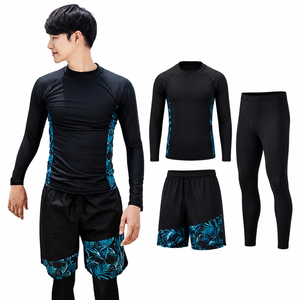 Custom Heat-Transfer Printed Rash Guard Set Quick Dry Plus Size Short Sleeve Gym <b>Compression</b> <b>Shirt</b> for Men - Product Image 1