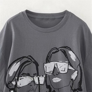 เสื้อยืดผ้านิ่มยืดได้สำหรับผู้หญิงเสื้อยืดลำลองสวมใส่สบายเหมาะสำหรับการเดินทางและพักผ่อนที่บ้าน - Product Image 3