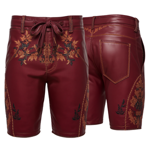 Pantalones Cortos de Gamuza Vacuna Genuina para Hombre, Estilo Bavarian Oktoberfest, Color Verde Oliva, de Secado Rápido, Corte Medio, Ecológicos, Marca Pinco Sports - Product Image 3