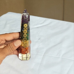 Wholesale Natural Seven Chakra Orgone Energy Tower Point Healing <b>Crystal</b> Gemstone Obelisk Tower for EMF Protection Meditation - Product Image 2