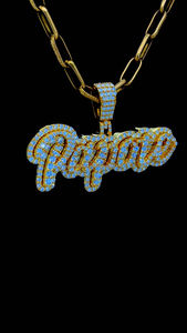 Pendentif personnalisé en diamant Hip Hop avec lettre cursive Papote, design tendance, personnalisé, en argent sterling, glacé, nom VVS D Moissanite IGI - Product Image 2