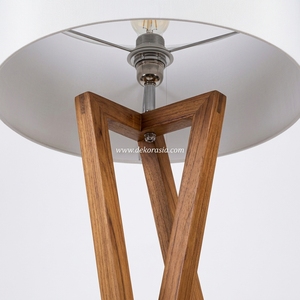 Lampe sur pied en bois ronde au design moderne, en zigzag, pour la décoration de la maison et des hôtels, couleur personnalisée avec source lumineuse - Product Image 4