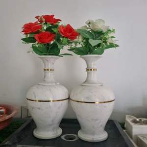 Pots et vases à fleurs traditionnels en marbre blanc de luxe, sculptés à la main, écologiques, durables, pour une utilisation intérieure/extérieure à la maison et au jardin - Product Image 3