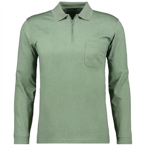 Polo de Manga Larga Casual Elegante para Hombre con Bolsillo, Polo Ligero de Manga Larga para Hombre, Polo Moderno con Cuello con Cierre para Oficina - Product Image 1