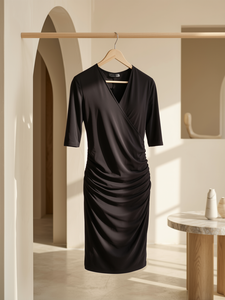 Vestido Largo Moderno de Maternidad con Abertura Cruzada para Lactancia, Vestido Largo para Embarazo y Lactancia - Product Image 1