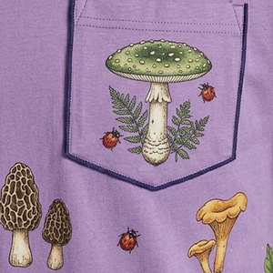 Comfortable <b>Mushroom</b> Pattern Mens Short Sleeve T <b>Shirt</b> Regular Fit O-Neck Casual Cotton Jersey Print Design - Product Image 5