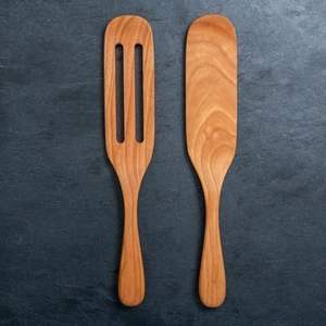 Ensemble de cuillères de cuisine en bois durables avec spatule, louche et cuillère de service pour la cuisine à domicile - Product Image 3
