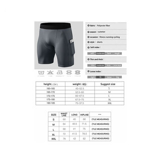 New Mens Compression Running Shorts Solid Base <b>Layer</b> Tights Gym Fitness Sport Workout Shorts Male Legging Pocket - Product Image 6