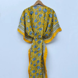 Wholesale Hand Block Printed Cotton <b>Kaftan</b> Block Printed Cotton <b>Beach</b> <b>Kaftan</b> Women Party Dress Wear Night Maxi Dress - Product Image 2