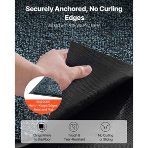 Tapis d'entrée industriel robuste en PVC de qualité commerciale 6 x 4 pieds avec bordure en W pour intérieur et extérieur - Product Image 3