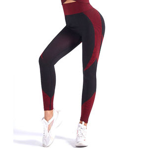 Leggings de fitness pour femmes de haute qualité, taille haute, élastiques, pour le jogging et le yoga, avec logo, en spandex/nylon, motif à carreaux - Product Image 4