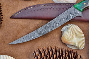 Couteau de filetage de poisson en acier Damas fait main, très tendance, lame de 8 pouces, ambidextre, ultra-affûté, forgé, haute dureté - Product Image 3