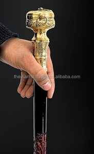 Best & Unique Designer Brass Sundial Compass Handle Walking Cane Black and Red Shaft Premium Wooden Walking Sticks <b>for</b> Adults - Product Image 3