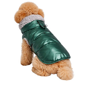 Ropa para mascotas con marca personalizada y etiqueta privada, chaquetas y abrigos acolchados para perros, ropa para perros hecha con tela brillante, abrigos con capucha. - Product Image 3