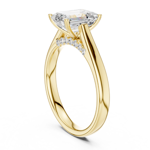 Anillo de Compromiso con Diamante Cultivado en Laboratorio, Corte Esmeralda de 2.00 Quilates, E VVS2, Excelente Pulido, Solitario Clásico, Joyería Nupcial - Product Image 3