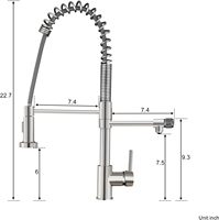 Robinet de cuisine moderne en laiton à poignée unique certifié CE, 3 voies (eau froide, chaude et potable) pour projets hôteliers, vente en gros