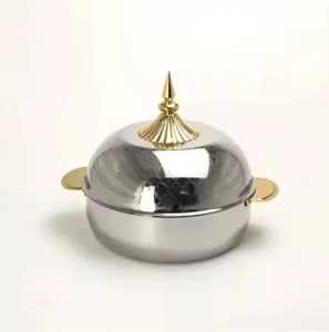 Copper Dome Chafing Dish Food Warmer Buffet Serving Counter Top Catering Display Pot Antique Style Buffet Counter <b>Cookware</b> - Product Image 2