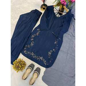 Ensemble de costume de soirée pour femmes, haut avec bas et dupatta pour des occasions élégantes - Product Image 3