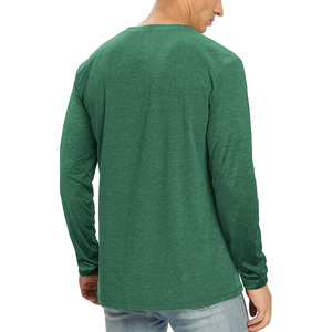 Camiseta de Manga Larga para Hombre, Cuello Redondo, Color Verde, Corte Regular, Tejido de Punto, Estilo Casual, 100% Algodón - Product Image 2