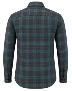 Chemise à carreaux gris anthracite pour homme, décontractée et habillée, à manches longues, boutonnée, en flanelle de coton, pour le bureau, personnalisable - Product Image 2