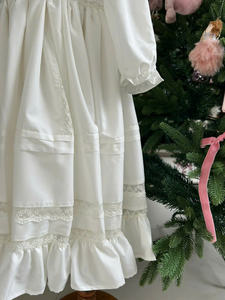 Vestido Largo de Encaje para Bautizo, Color Personalizado, Hecho a Mano, Vestido de Noche de Lujo para Niñas, Mangas Cortas, Suministro OEM ODM - Esther - Product Image 4