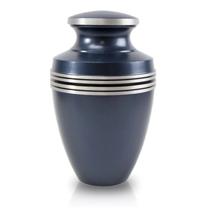 Urne funéraire en aluminium rouge vin, pot à cendres en métal avec rayures argentées - Urne funéraire mate bordeaux pour cendres humaines adultes - Product Image 2