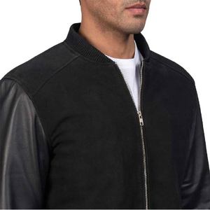 Blousons en daim pour hommes, en cuir de mouton véritable, fermeture éclair, col et poignets côtelés, deux poches intérieures et extérieures, vêtements d'extérieur élégants - Product Image 5